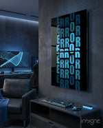 Error Repeated Glass Wall Art - Lifestyle preview in a designer interior