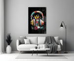 Neo-expressionist glass print bringing edge to a tattoo studio