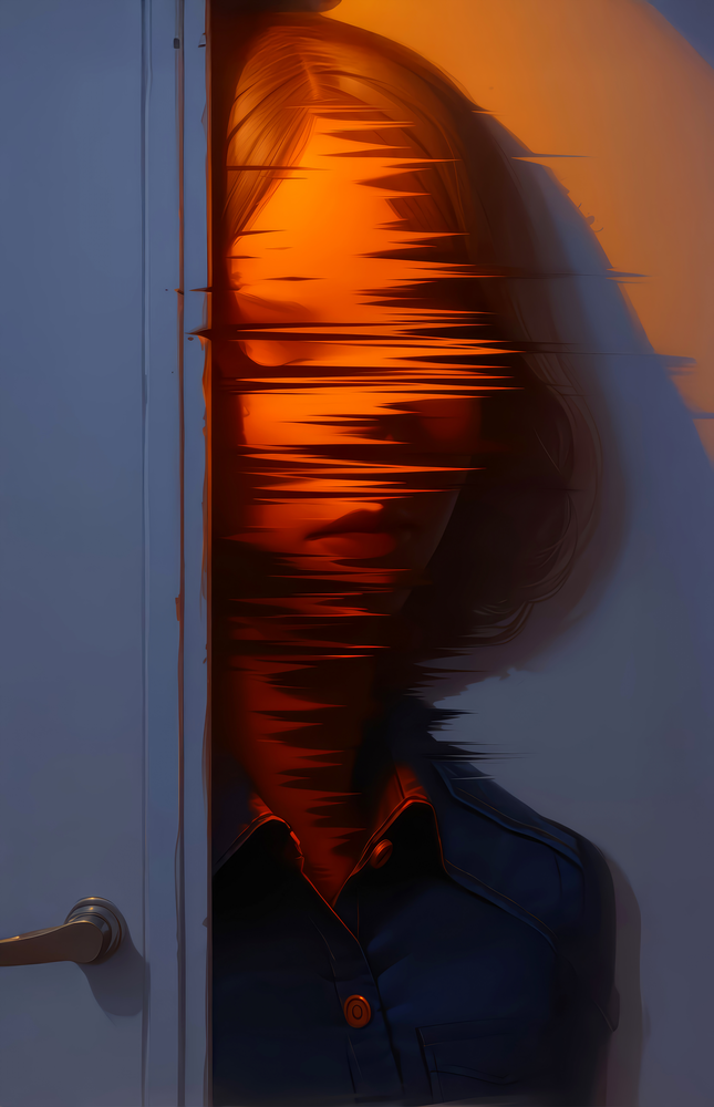 Mysterious Doorway Reflection Glass Wall Art