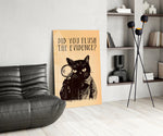 Detective cat panel against a warm-cream painted accent wall