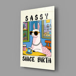 Cartoon humor-poster panel anchoring a teen's bedroom wall
