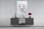 White Lion Glass Wall Art