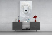 White Lion Glass Wall Art