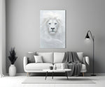 White Lion Glass Wall Art