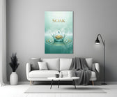 soak golden lotus water crown panel bringing character to a minimalist living room wall