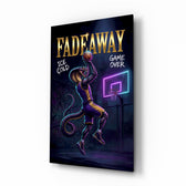 Fadeaway Cobra Jump Shot Glass Wall Art - Lifestyle preview in a designer interior
