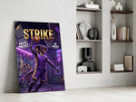 strike cobra baller slam dunk panel resting in a shelving niche in a modern interior