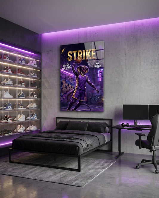 Strike Cobra Slam Dunk Glass Wall Art