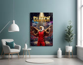 clutch bald eagle baller victory glass wall art styled above an armchair in a reading corner