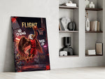 flight bald eagle baller slam dunk panel resting in a shelving niche in a modern interior