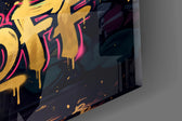 Close-up detail of the eagle's outstretched talon gripping the ball above the rim on the glass surface