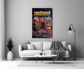 fox basketball player crossing over a defender panel bringing character to a minimalist living room wall