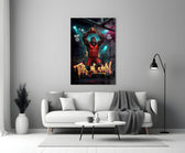 gorilla basketball player dunking one-handed panel bringing character to a minimalist living room wall