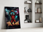 gorilla basketball player dunking one-handed panel resting in a shelving niche in a modern interior