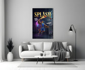 eagle basketball player shooting a jump shot panel bringing character to a minimalist living room wall