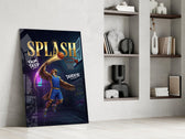 eagle basketball player shooting a jump shot panel resting in a shelving niche in a modern interior