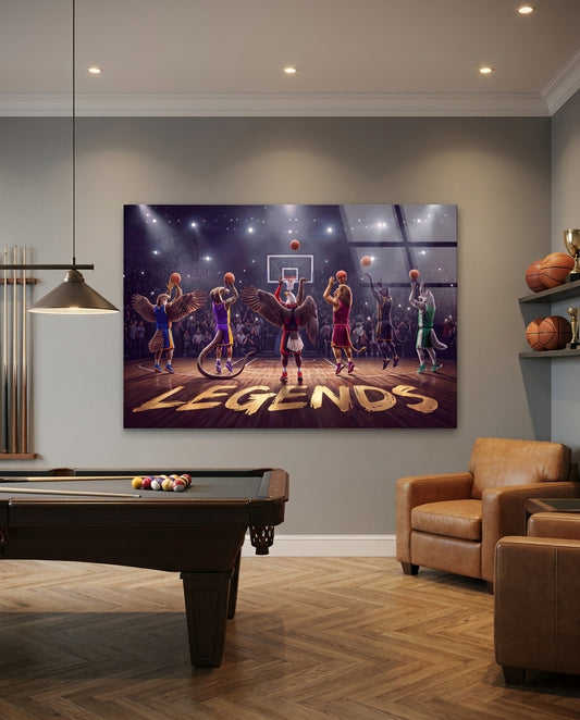 Legends Animal Basketball Team Glass Wall Art