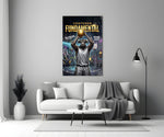 fundamental bull basketball shooter panel bringing character to a minimalist living room wall