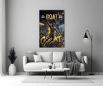 goat panther basketball dunk panel bringing character to a minimalist living room wall