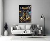 goat panther basketball dunk panel bringing character to a minimalist living room wall