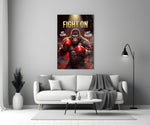 fight on gorilla boxer panel bringing character to a minimalist living room wall