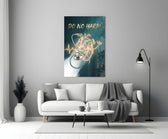 do no harm stethoscope and golden heart panel bringing character to a minimalist living room wall
