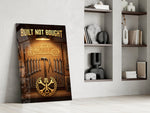 hot rod garage tool wall panel resting in a shelving niche in a modern interior