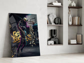 get buckets bull baller money dunk panel resting in a shelving niche in a modern interior