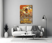 old school funk streetball dunk panel bringing character to a minimalist living room wall