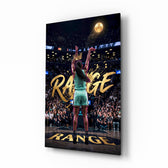 Range Gold Crown Basketball Shooter Glass Wall Art - Lifestyle preview in a designer interior