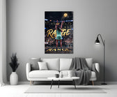 gold Range basketball shooter panel bringing character to a minimalist living room wall
