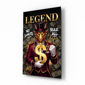 Legend Golden Dragon Gold Dollar Glass Wall Art - Lifestyle preview in a designer interior