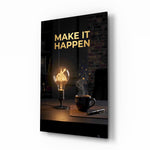 Make It Happen Gold Skyline Bulb Glass Wall Art - Lifestyle preview in a designer interior