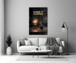 make it happen gold skyline light bulb panel bringing character to a minimalist living room wall
