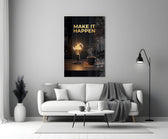 make it happen gold skyline light bulb panel bringing character to a minimalist living room wall