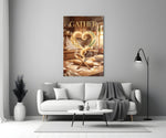gather golden flour heart kitchen panel bringing character to a minimalist living room wall