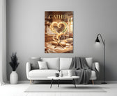 gather golden flour heart kitchen panel bringing character to a minimalist living room wall