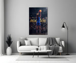 relentless basketball crown shot panel bringing character to a minimalist living room wall