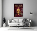 royal flush golden throne toilet panel bringing character to a minimalist living room wall