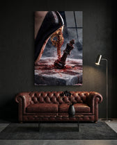 Stiletto Checkmate Chess King Glass Wall Art