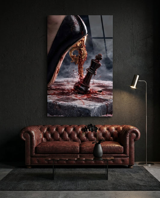 Stiletto Checkmate Chess King Glass Wall Art