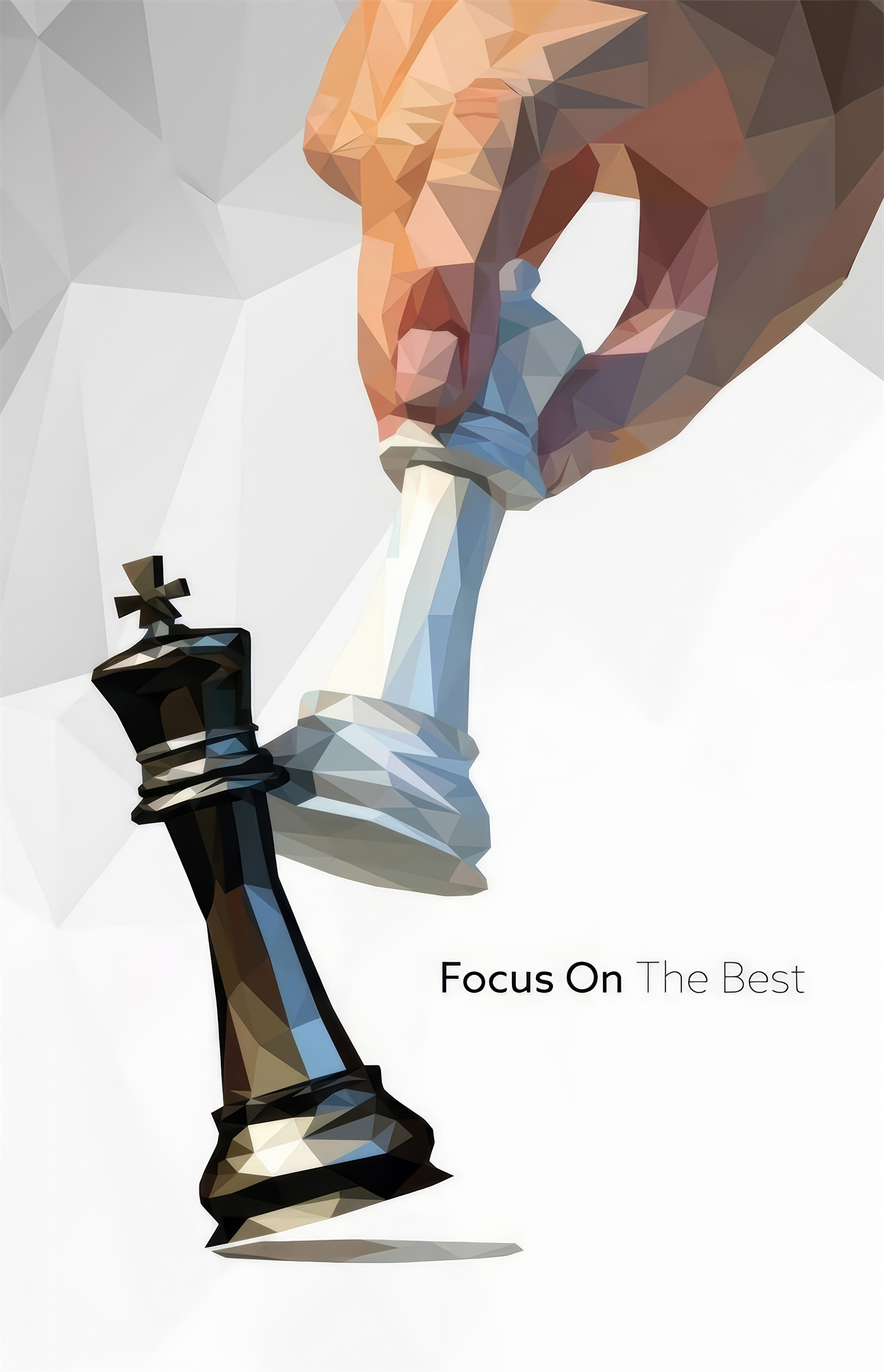 Focus On The Best Low Poly Chess Glass Wall Art