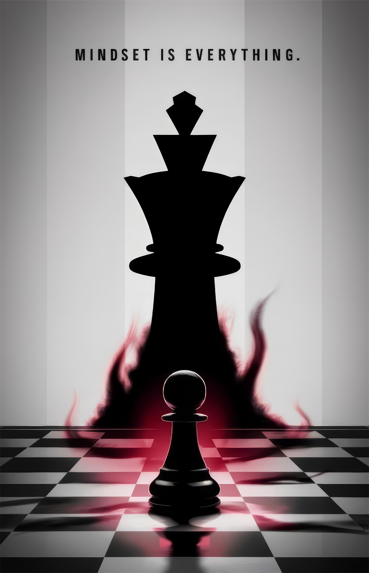 Mindset Is Everything Chess King Glass Wall Art