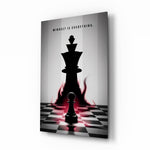 Mindset Is Everything Chess King Glass Wall Art - Lifestyle preview in a designer interior