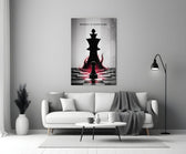 a pawn facing a king-sized shadow panel bringing character to a minimalist living room wall