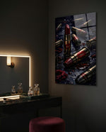Lipstick and Bullets Red Kiss Glass Wall Art