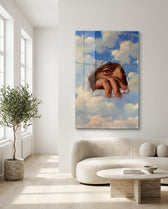 Torn Sky Eye and Hand Surreal Glass Wall Art