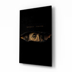 Money Talks Torn Dollar Bill Eyes Glass Wall Art - Lifestyle preview in a designer interior