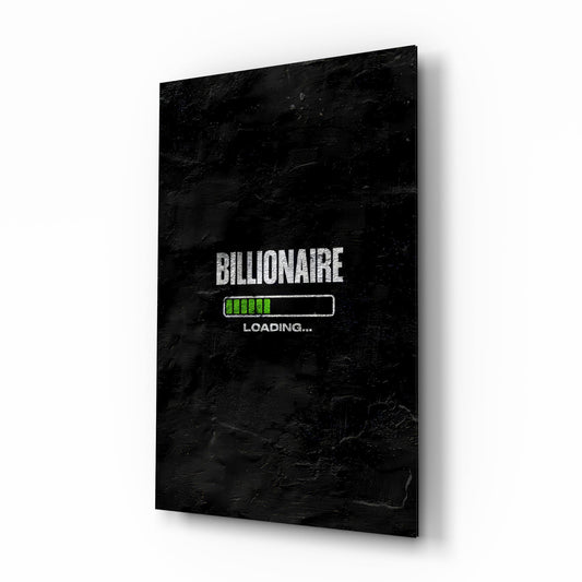 Billionaire Loading Green Bar Glass Wall Art - Lifestyle preview in a designer interior