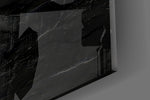 Close-up detail of the chalky green-filled progress bar and distressed lettering on the glass surface